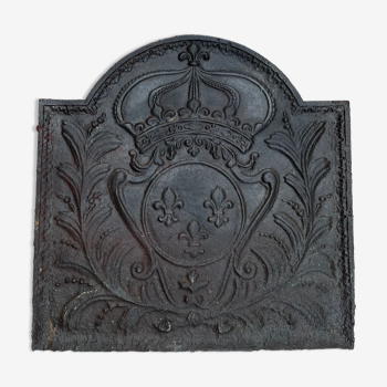 Old cast iron fireplace plate
