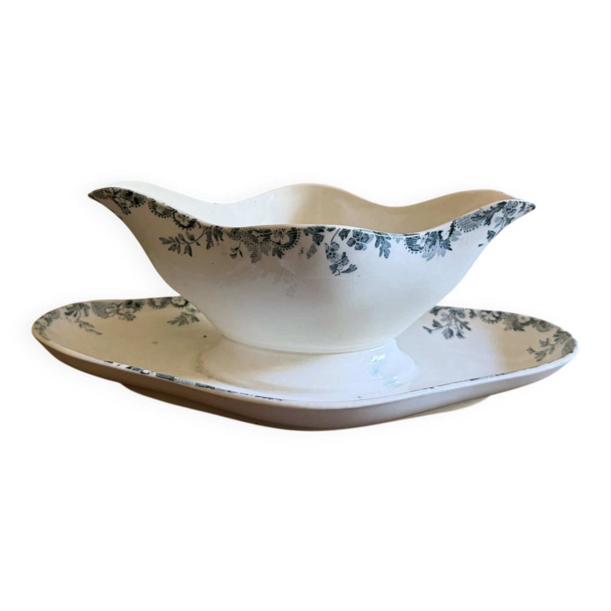 Longwy sauce boat model Hanoi in earthenware