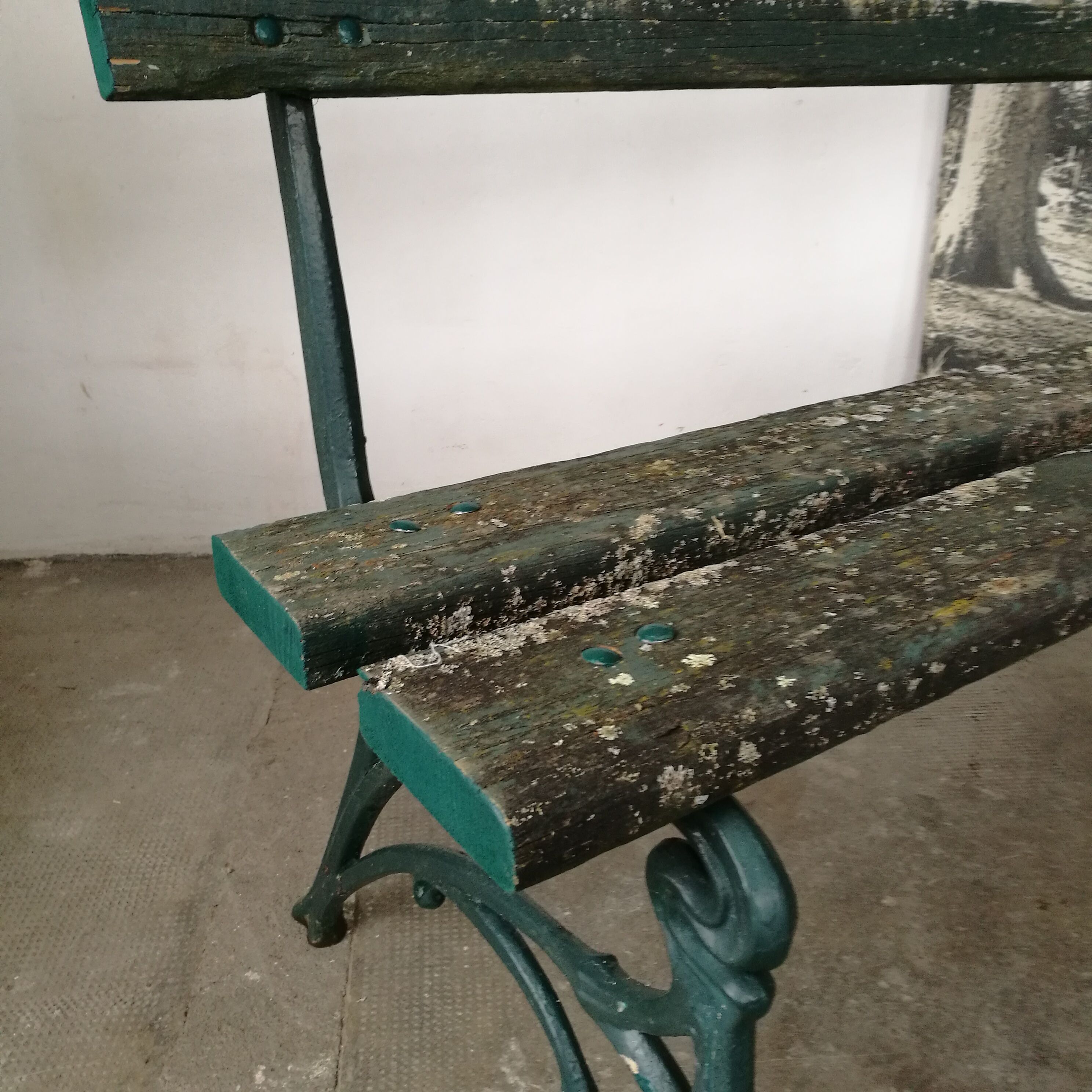 Garden bench foot cast iron art nouveau style