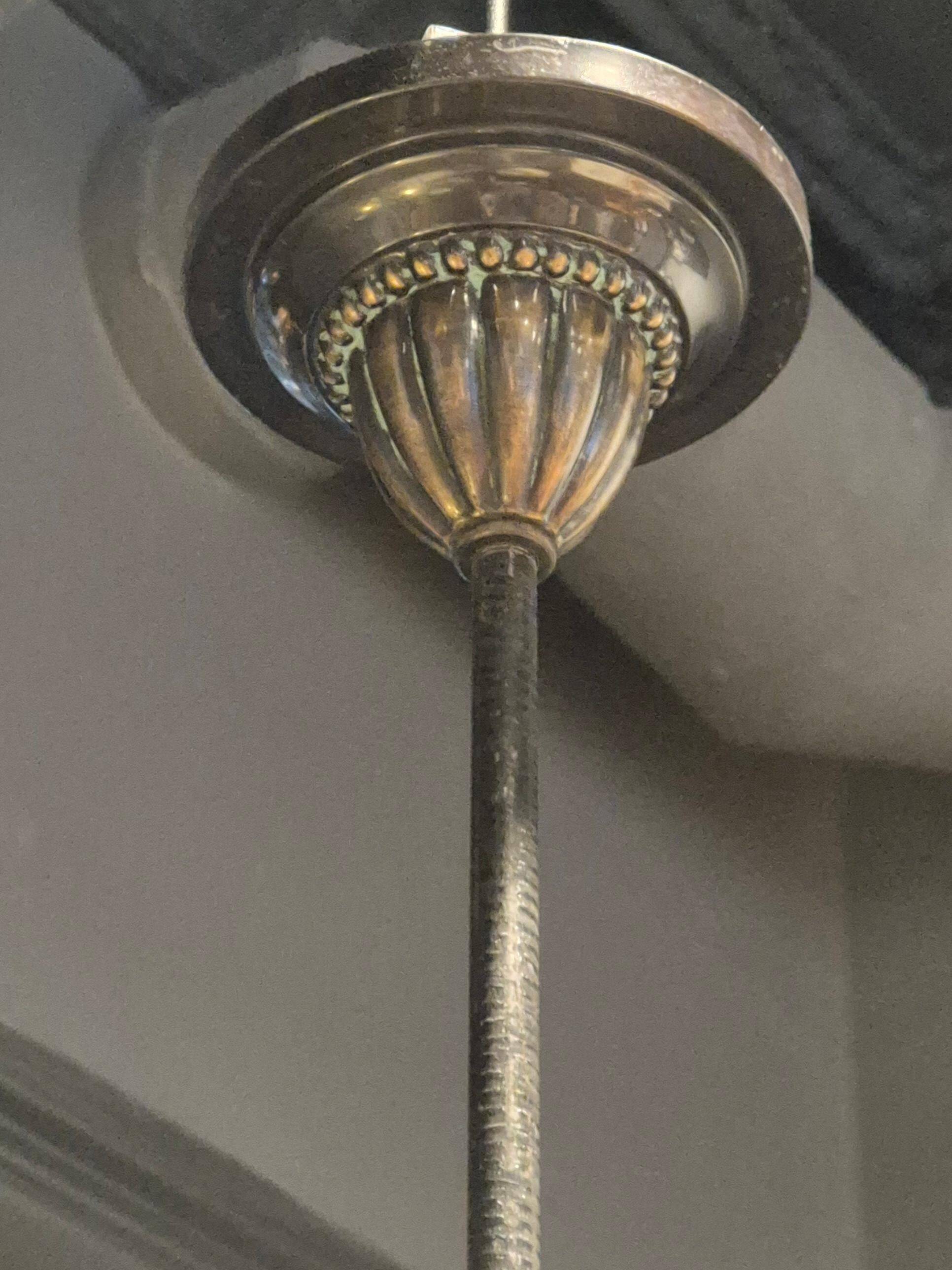 Decorative lustre from the early 1900s, in bronze and alabaster, Swedish Jugend.