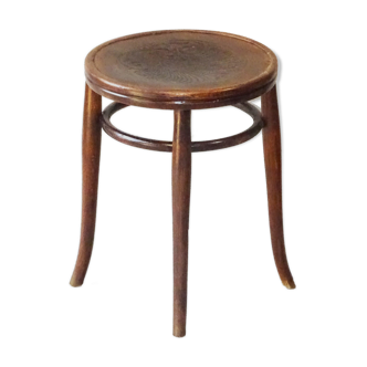 Tabouret de bistrot à assise bois thermoformée, vers 1910