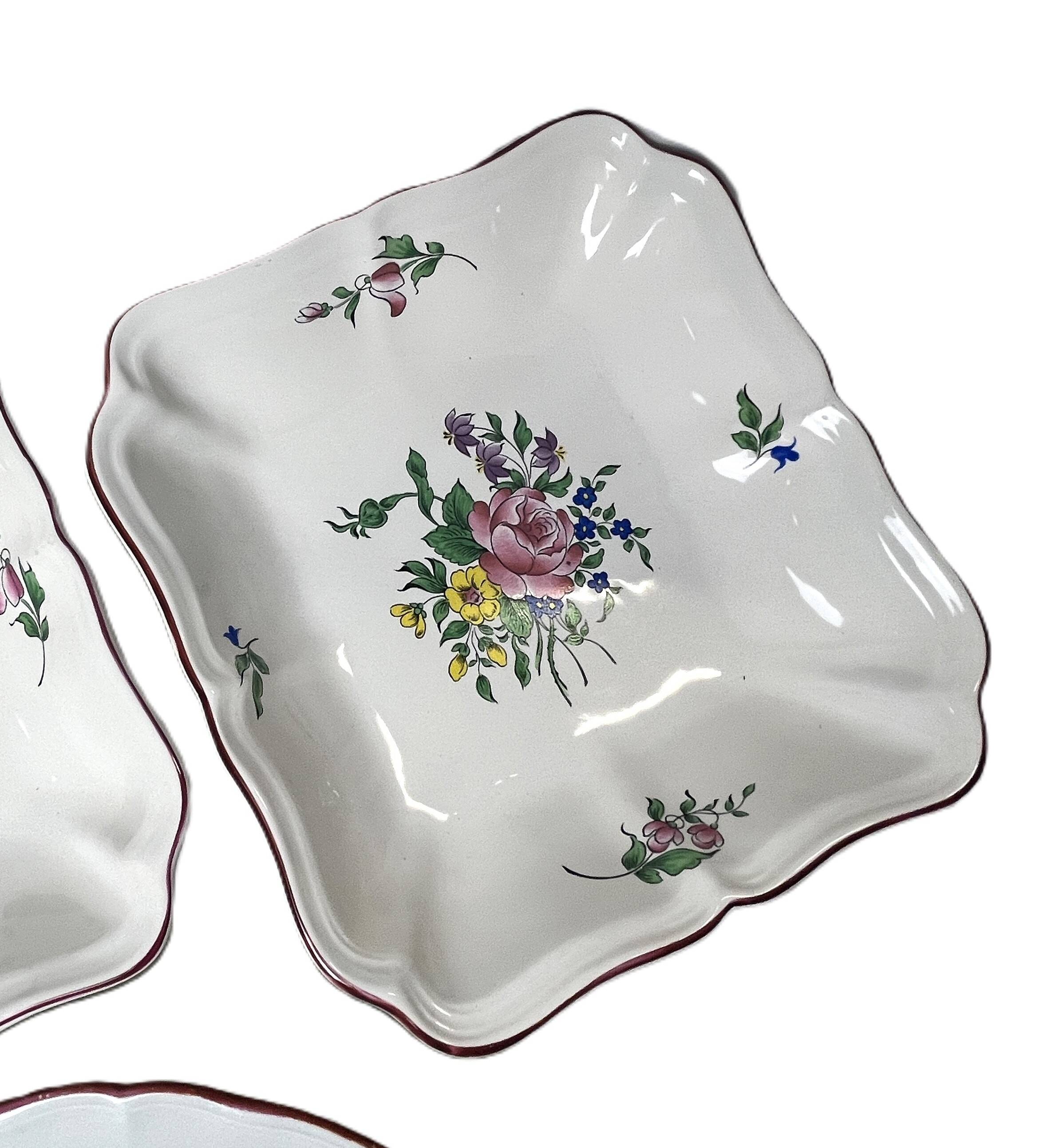 42-piece Lunéville KG tableware set with floral decoration, 20th century