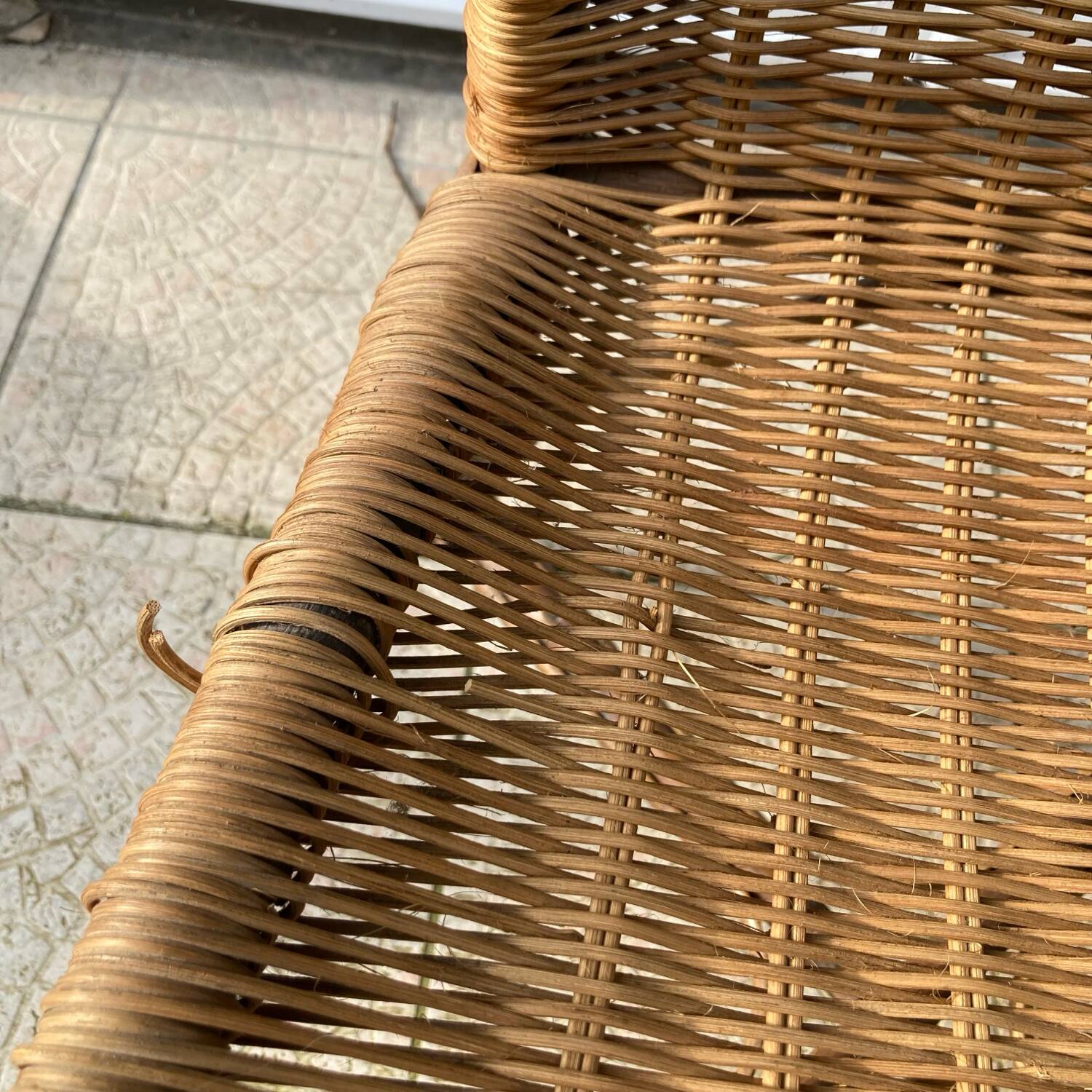 Fauteuil en osier vintage