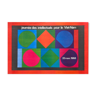 Victor vasarely affiche intellectuels pour le vietnam 1968