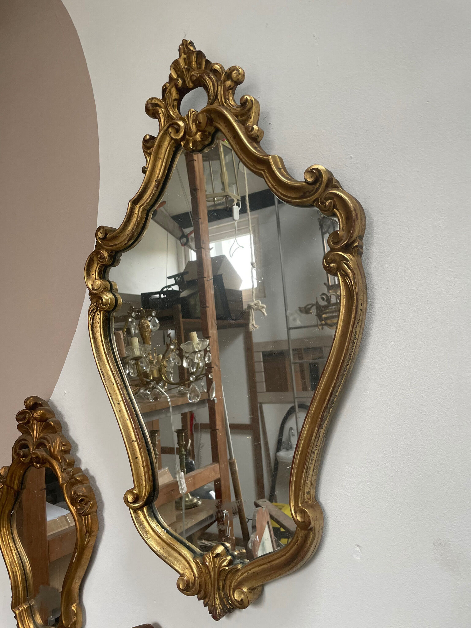 Classic oval gold mirror 75x42cm