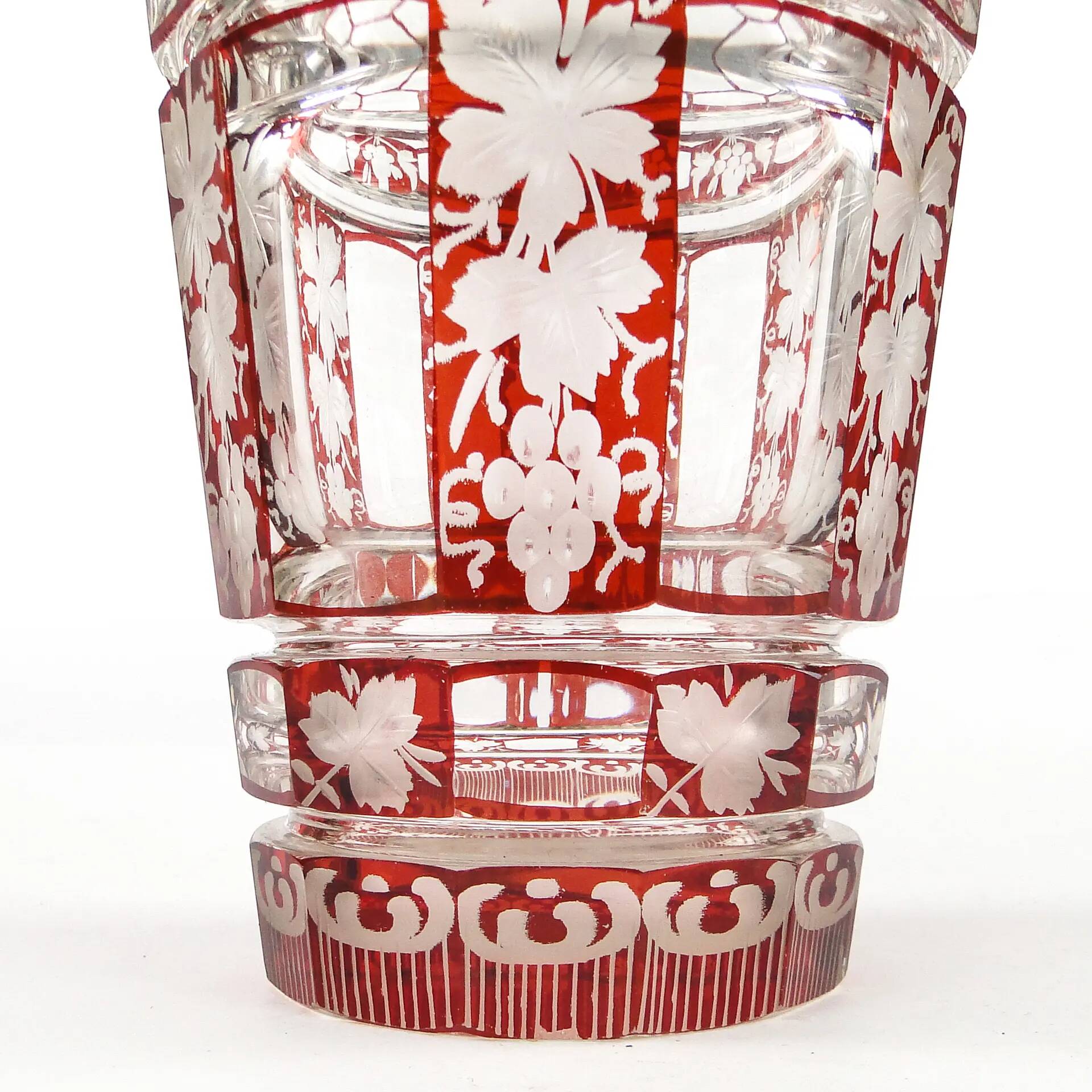 Biedermeier vase, double-layer crystal, Bohemia, Czech Republic, 19th century