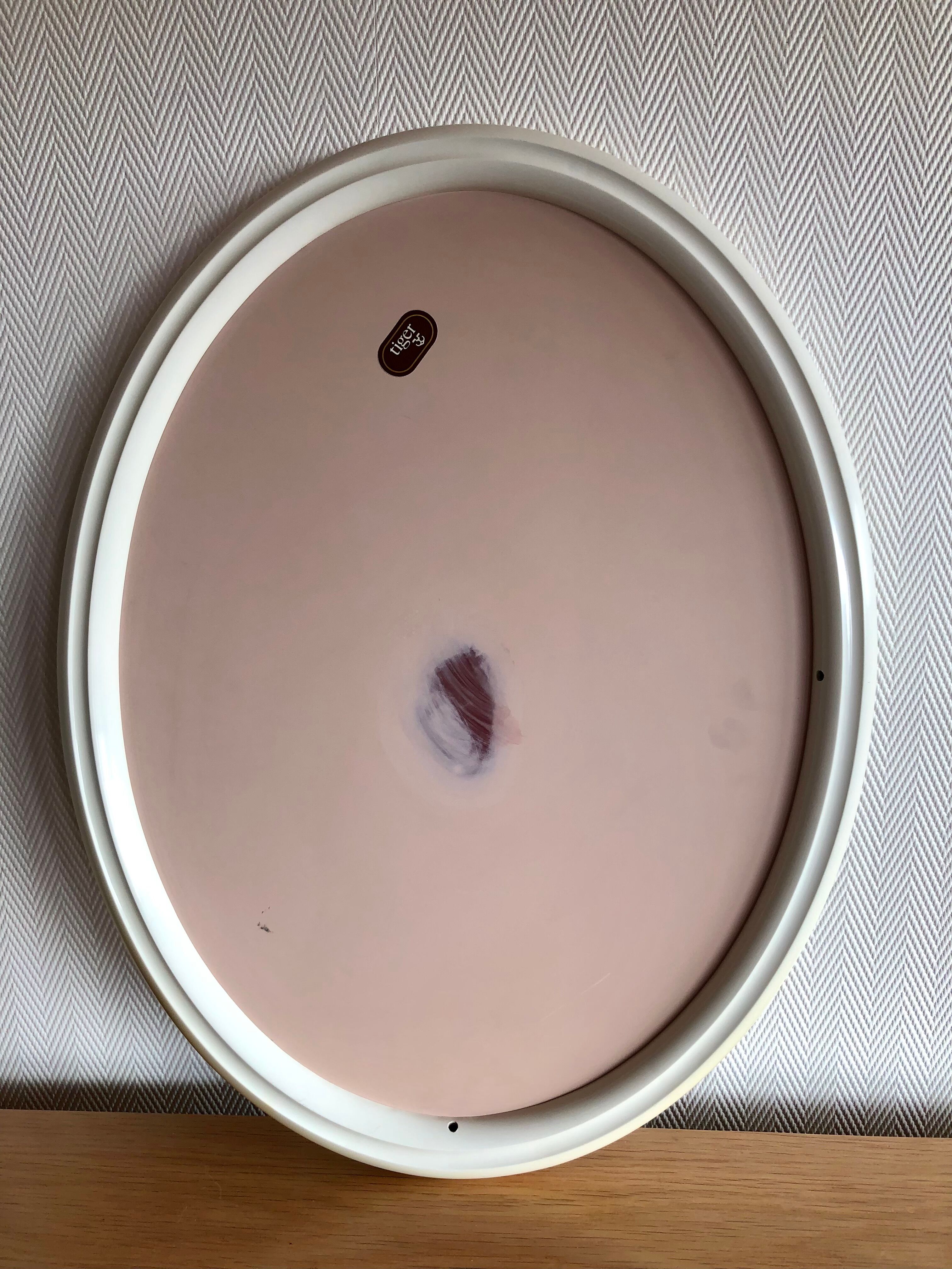 Tiger vintage oval mirror