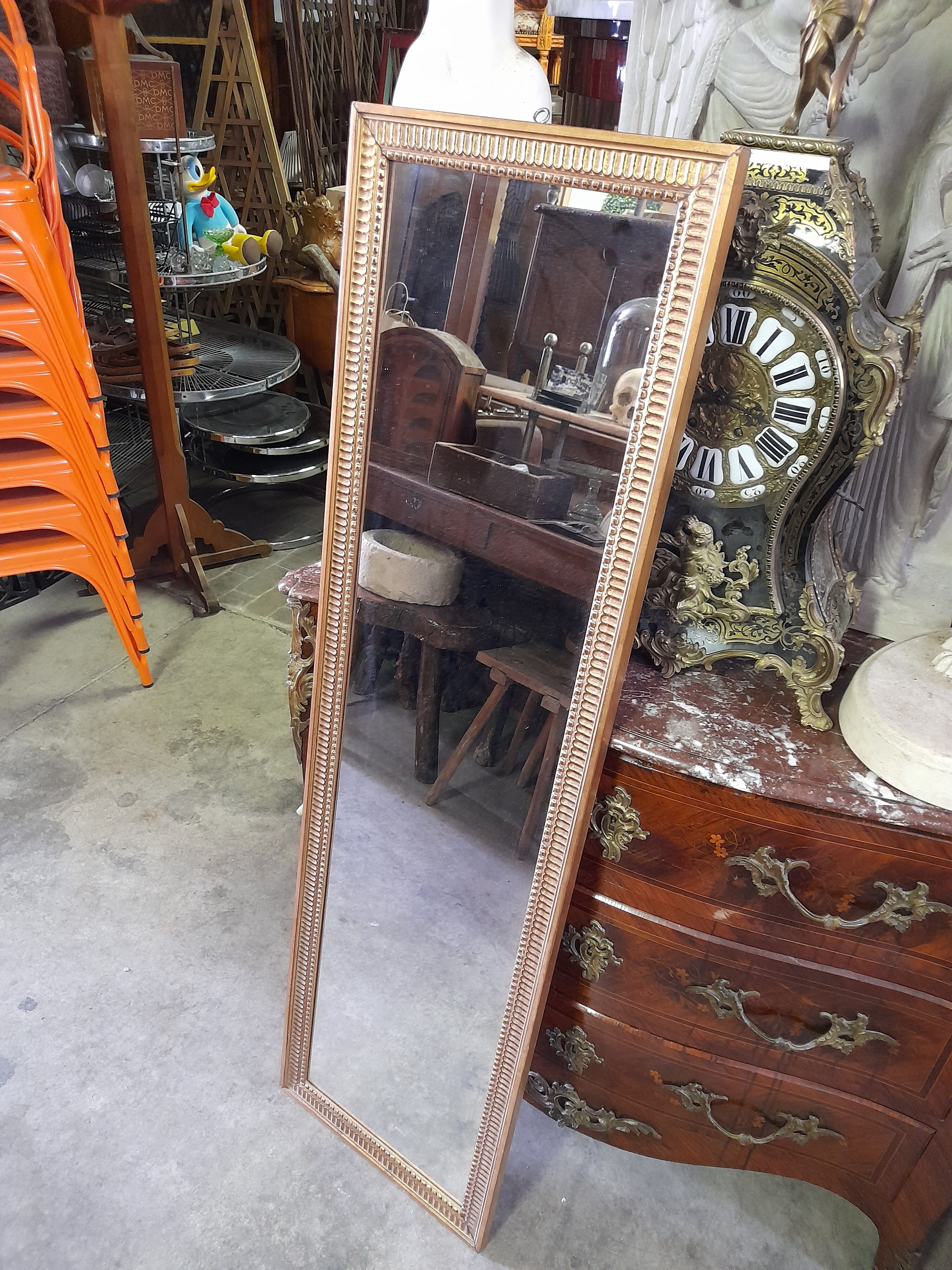 Miror rectangulaire en bois doré 1950 - 143x41cm