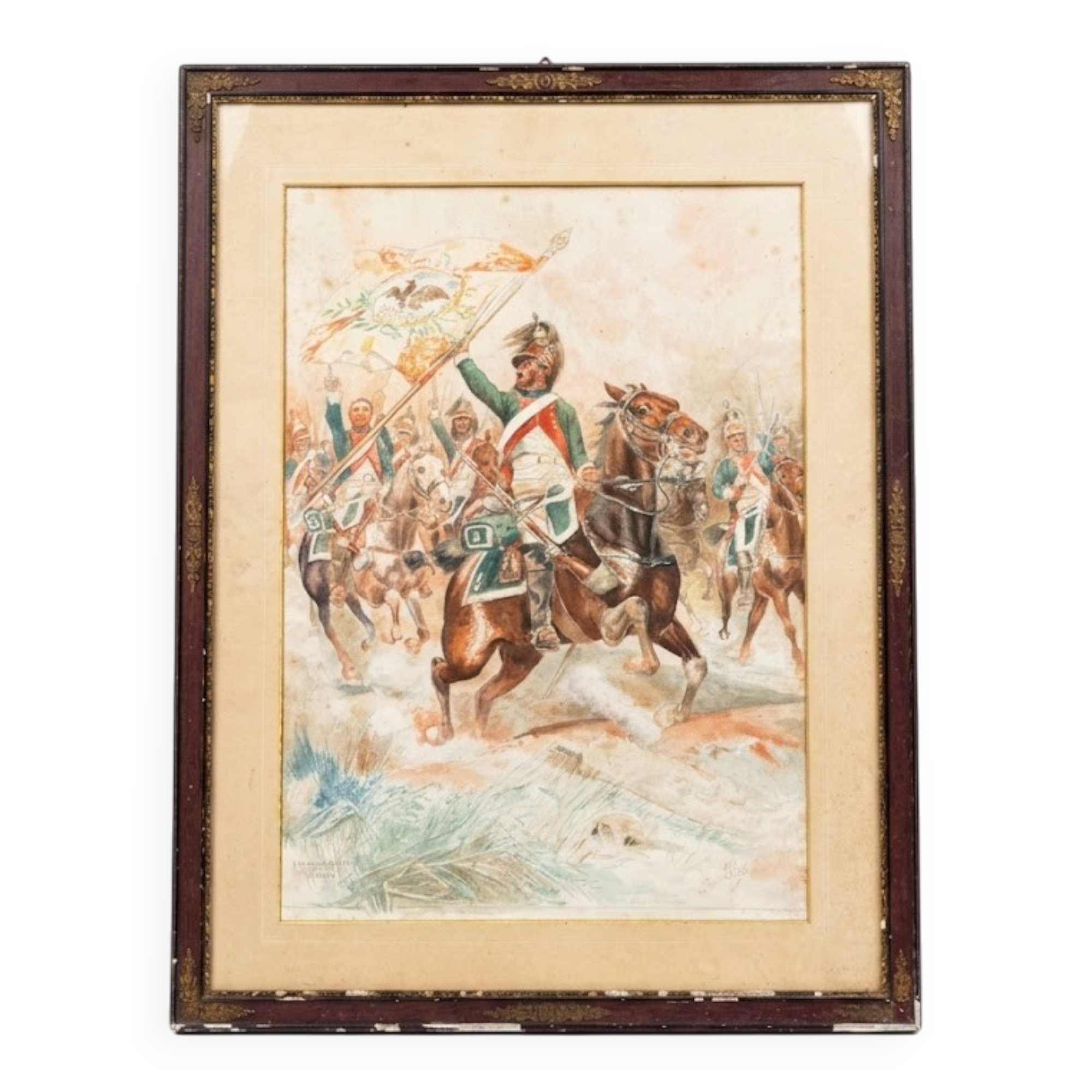 Ancient Military Tableau - Capture of a Prussian Flag After Édouard Detail