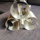 Chandelier stainless steel suspension 3 lamps space age vintage 60 70