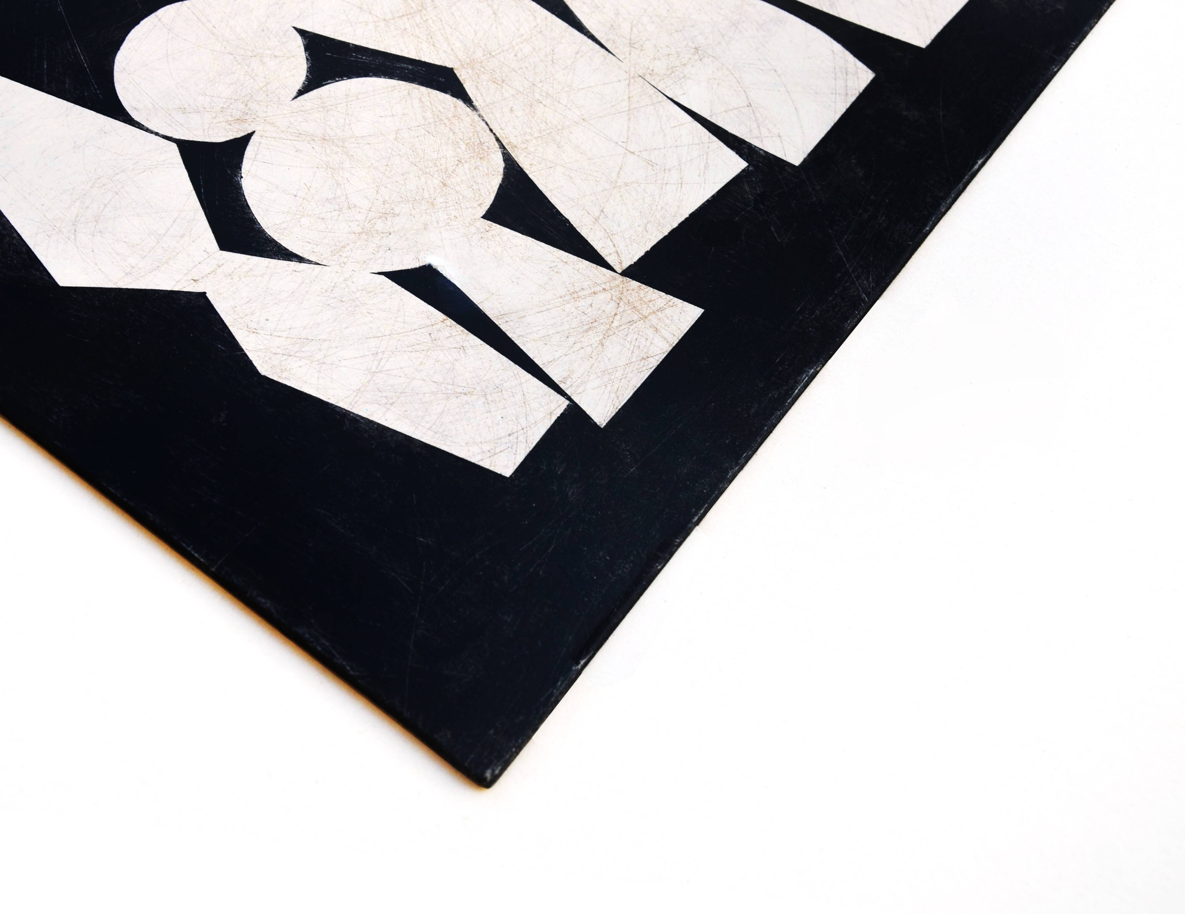 Abstract painting on panel - painting B85 signed Eawy