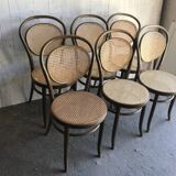Dining Chairs in Wood Cane, Germany, 1960s, Set of 6