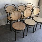 Dining Chairs in Wood Cane, Germany, 1960s, Set of 6