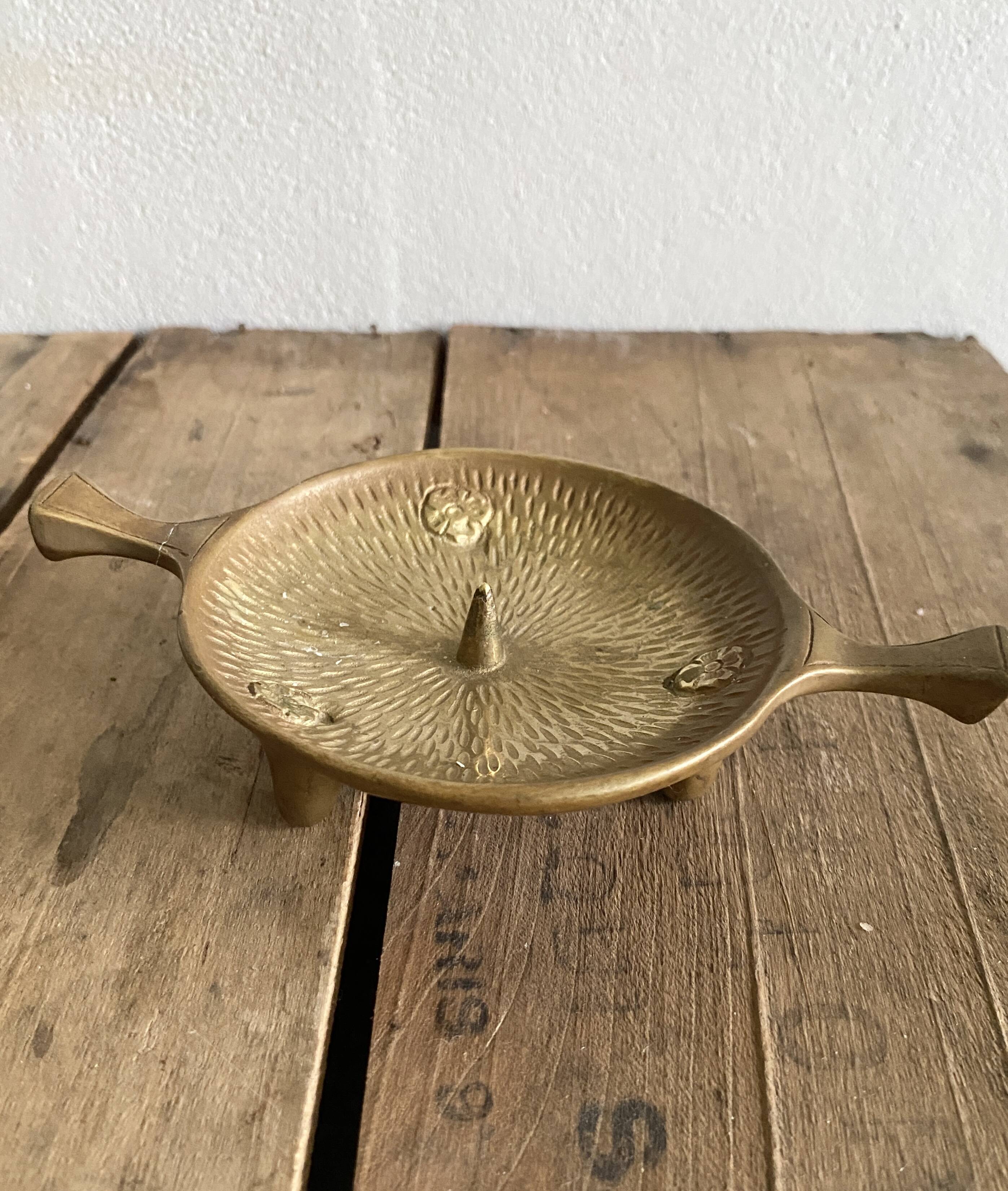 Solid brass candle holder, 1950