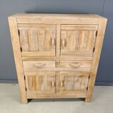 Armoire rustique en chêne massif, années 1970