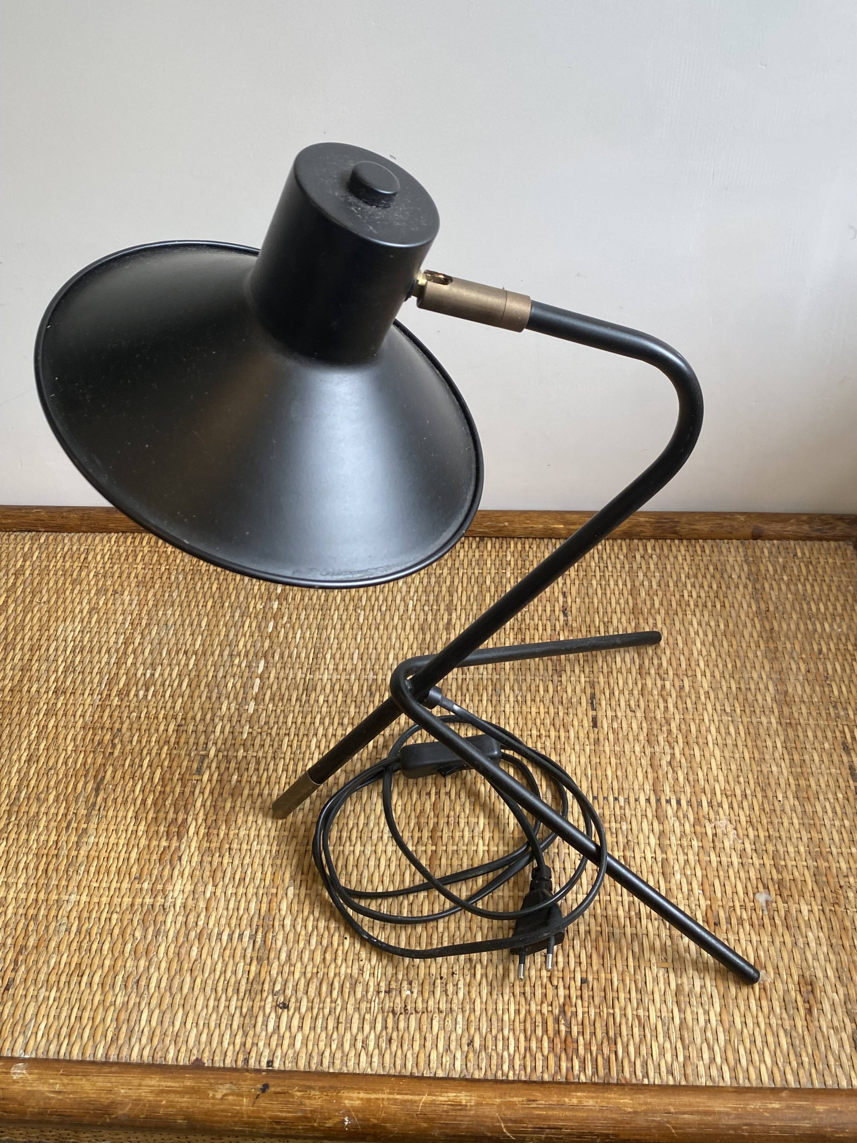 Vintage 1970s black cocotte lamp