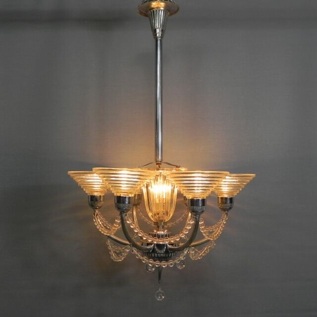 Art Deco hanging lamp G. Leleu