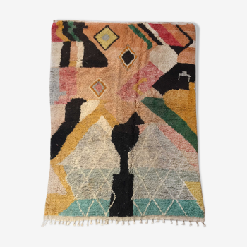 Moroccan Berber boujaad carpet with colorful patterns 283x209cm