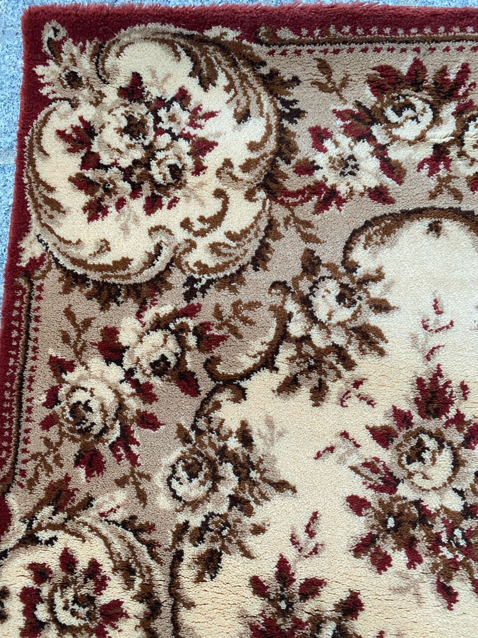 Aubusson-style mechanical carpet in 67x135 cm wool