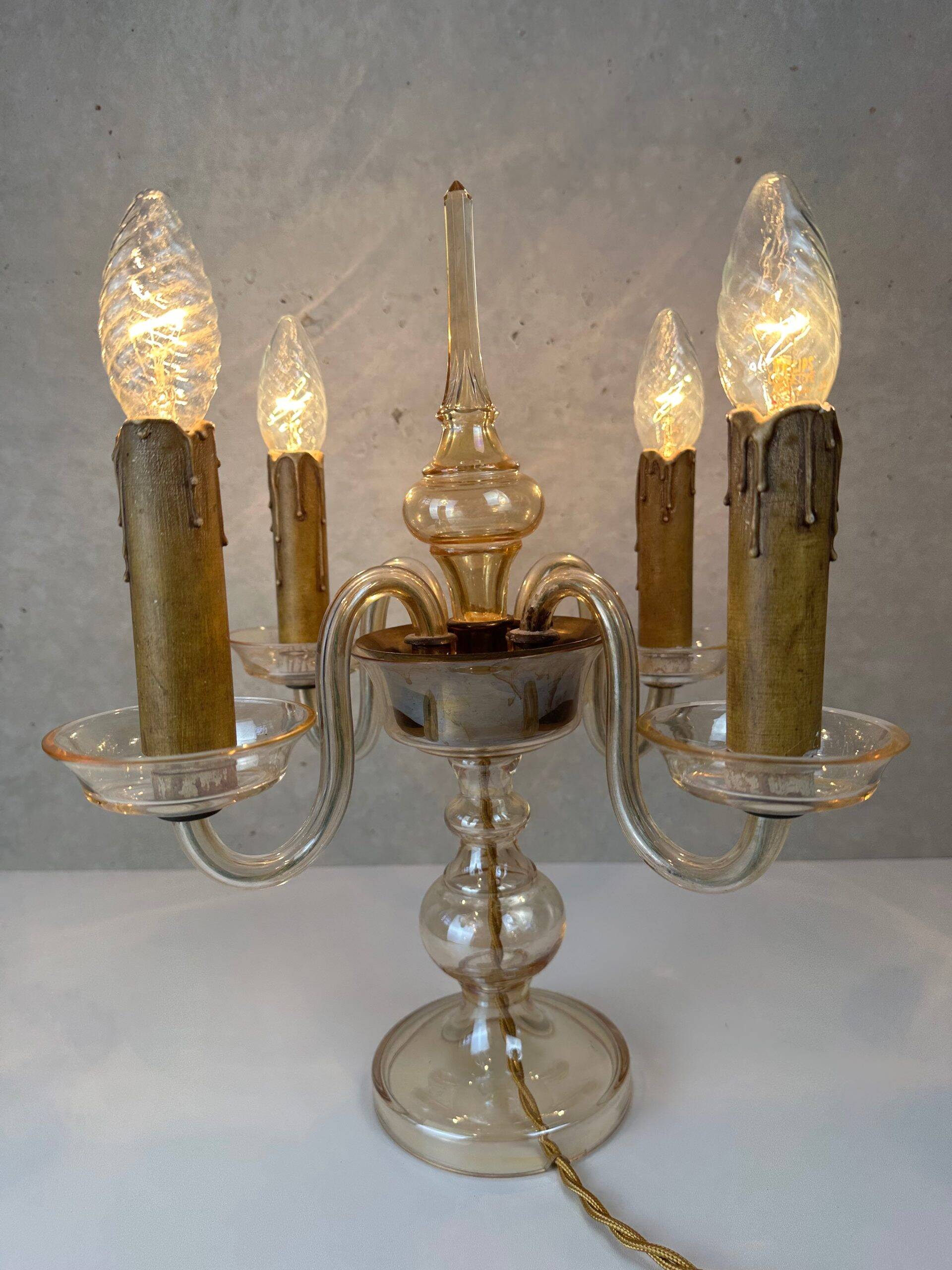 Murano 4-arm candelabra table lamp