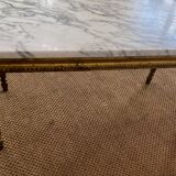Gilded wood coffee table and marble top Louis XVI style