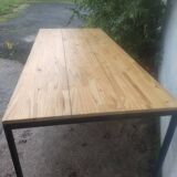 Industrial wood and metal farm table