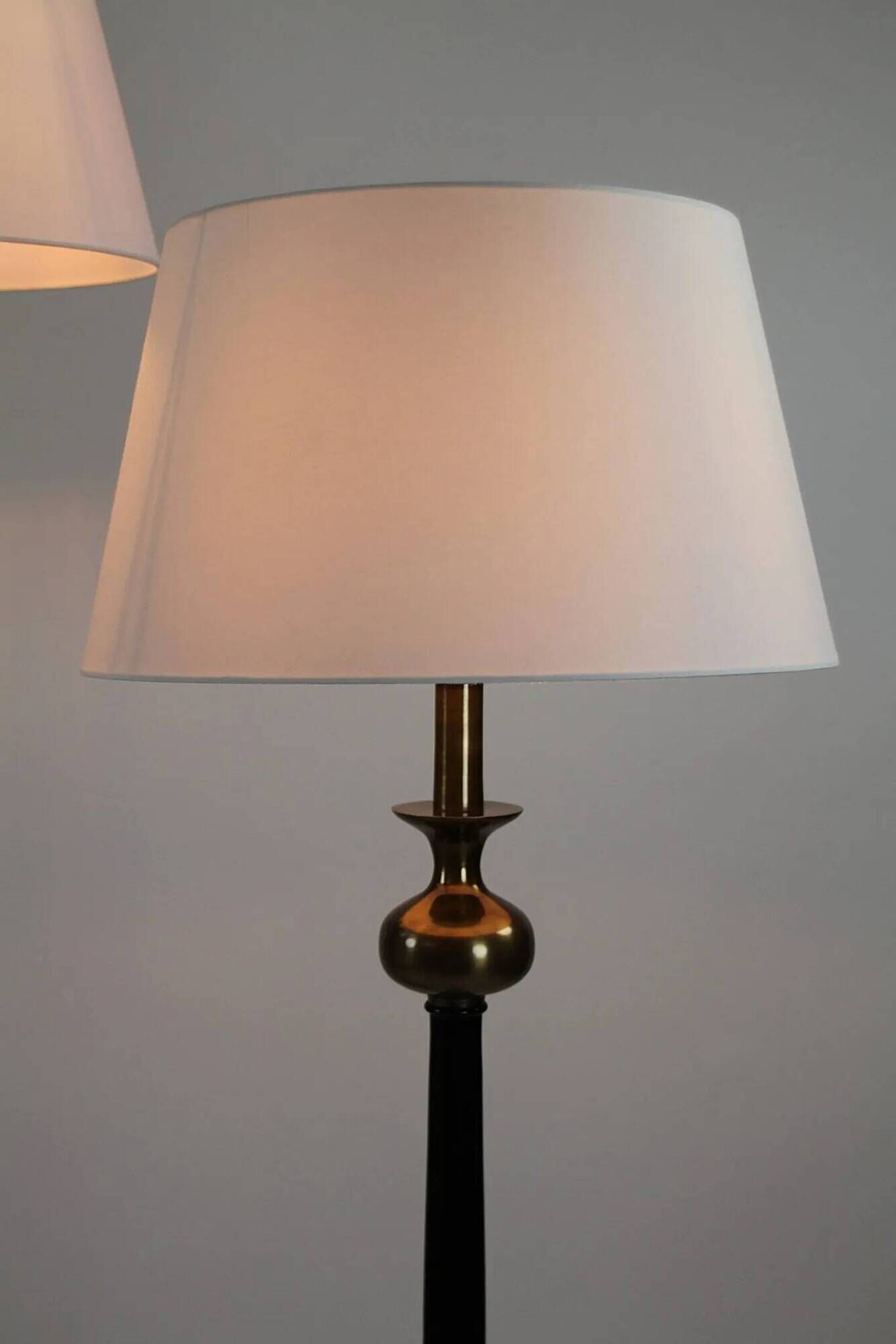 Pair of Floor Lamps in Black and Gold, The Netherlands — 1990s