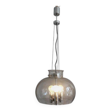 Suspension en verre à 4 lumières, Glashütte, Limbourg, années 1970, suspension, plafonnier