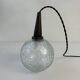 Pair of vintage textured glass pendants