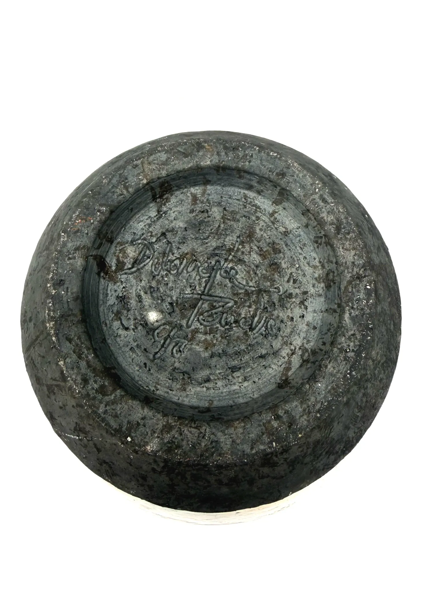 Signed Raku ceramic vase, 1990