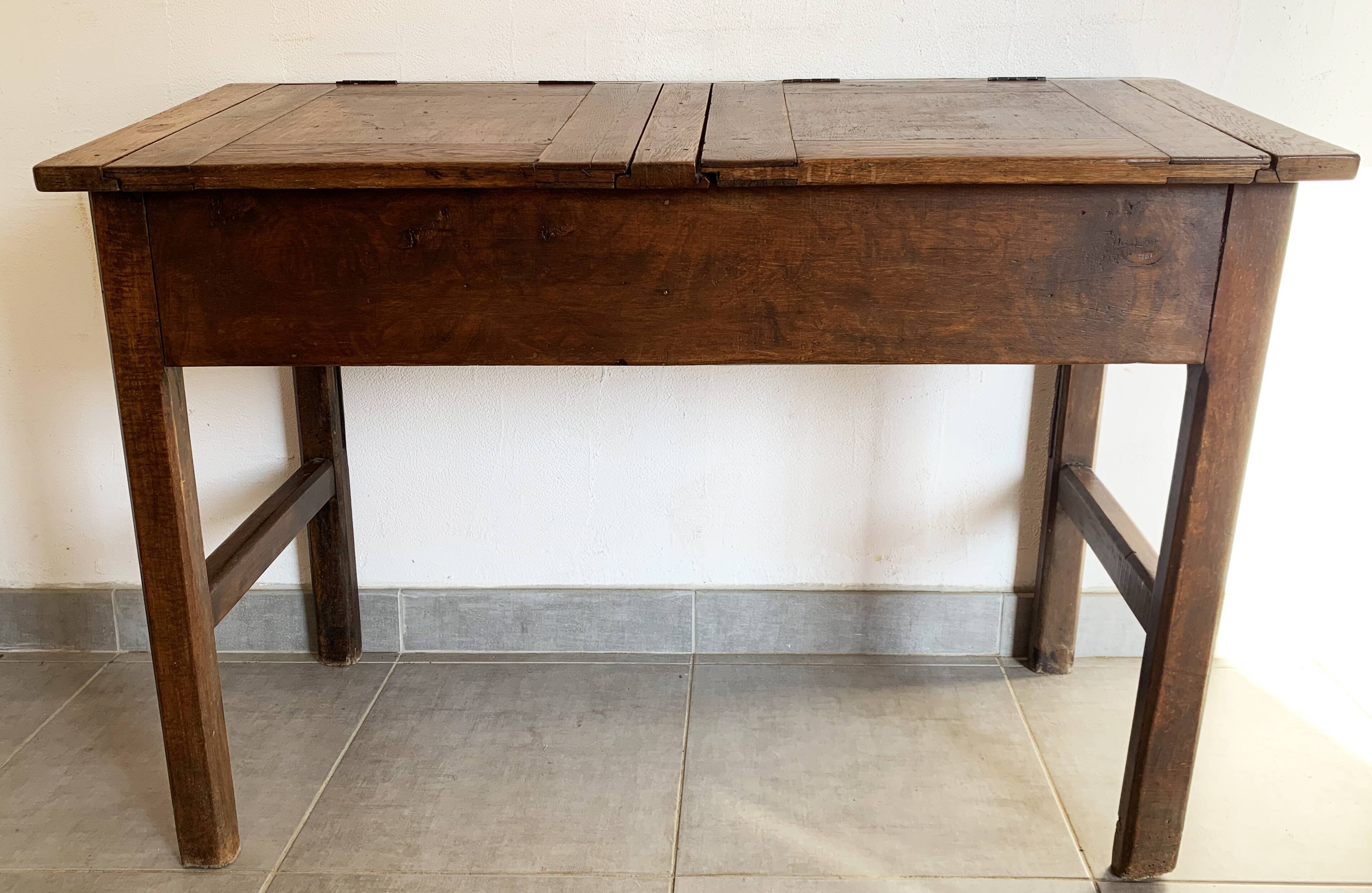 Adult desk double school vintage 50s-60s solid wood