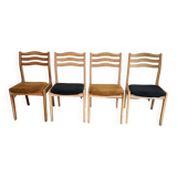 Set of 4 ribbed fabric chairs