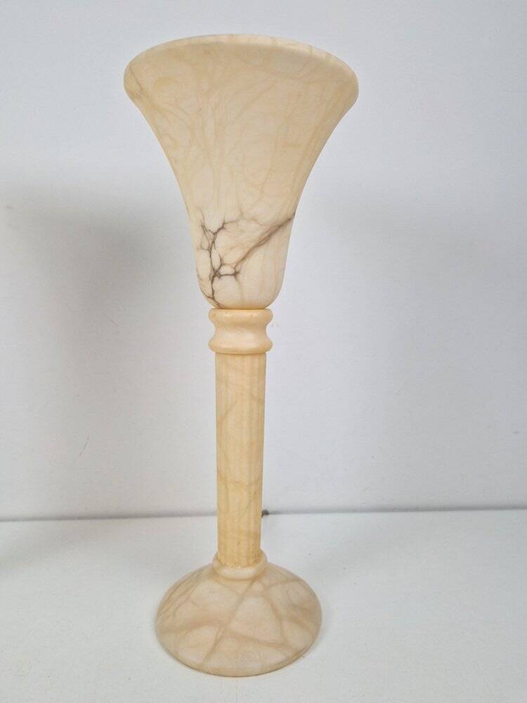Lampes de table en albâtre vintage en marbre, années 1970, ensemble de 2