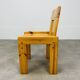 4 brutalist chairs by Silvio Coppola for Roche Bobois, solid pine