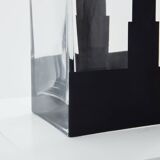 Large Art Deco vase in black frosted glass signed Anatole Riecke 1932