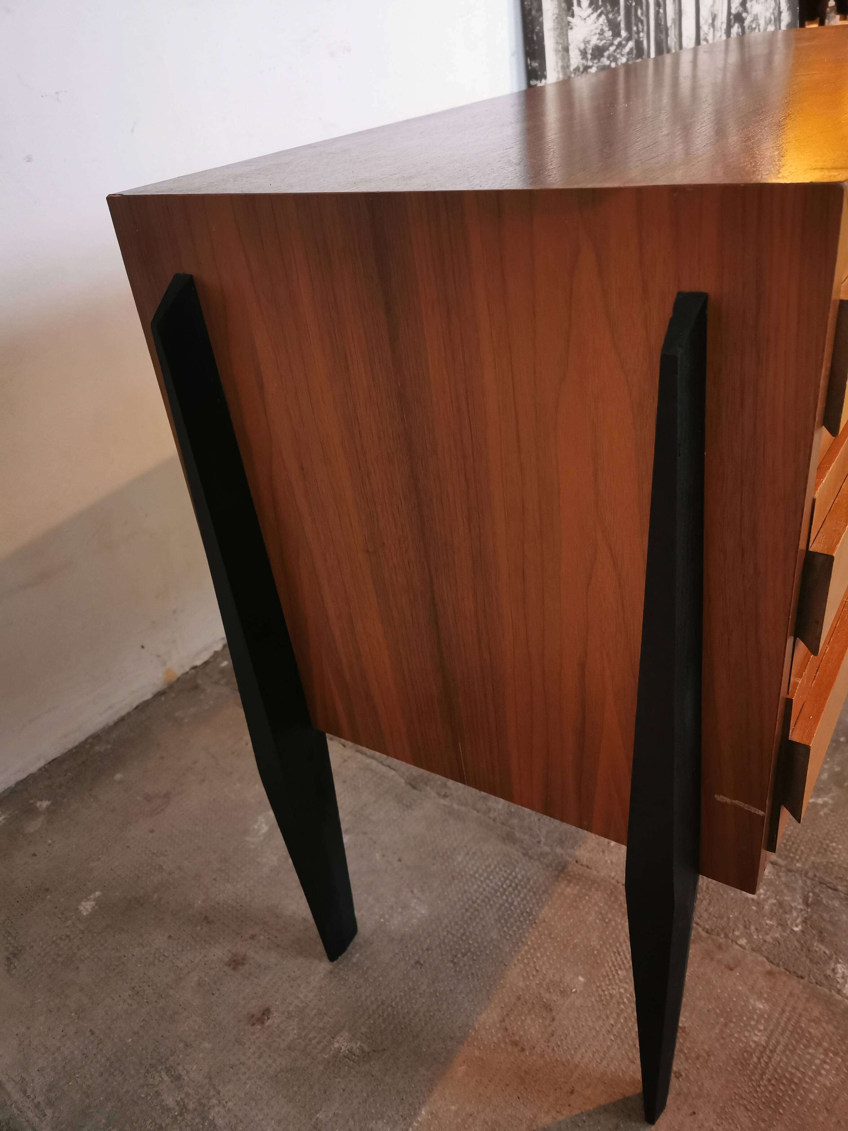 Vintage sideboard, walnut veneer