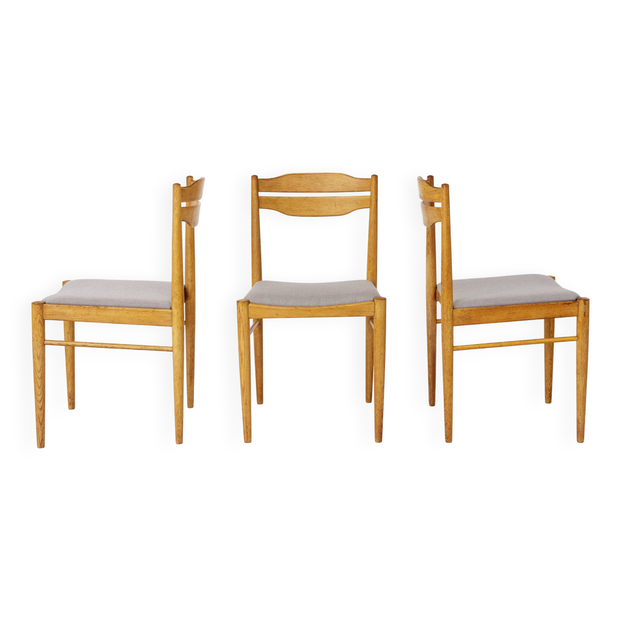 Set of 3 Vintage Beechwood Chairs | 1970s German Dining Chairs | Restored