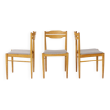 Set of 3 Vintage Beechwood Chairs | 1970s German Dining Chairs | Restored