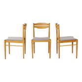 Ensemble de 3 chaises vintage en hêtre | Chaises de salle à manger allemandes des années 1970 | Rénovées