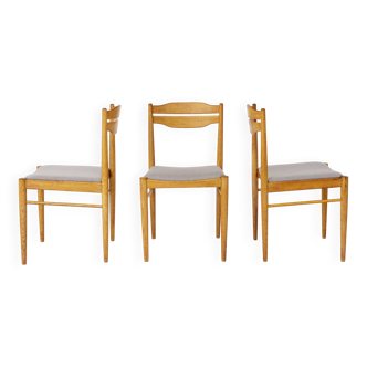 Set of 3 Vintage Beechwood Chairs | 1970s German Dining Chairs | Restored