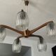 Scandinavian teak chandelier from the 60s and 70s