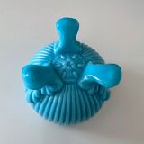 Pot de fleurs Art Déco, jardinière en verre turquoise