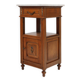 Table de chevet Art Déco avec plateau en marbre de Carrare, France vers 1910