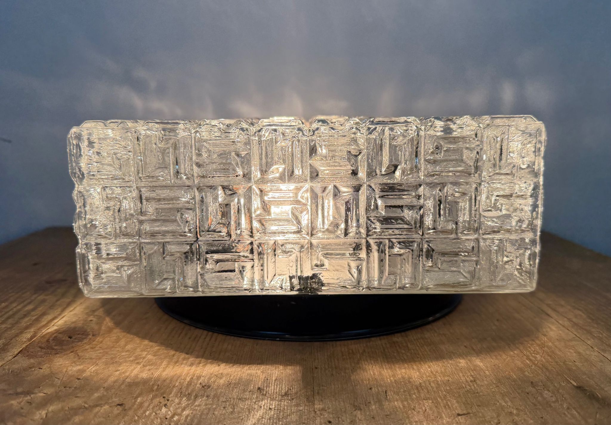 Vintage Glass Wall Or Ceiling Light, 1970s