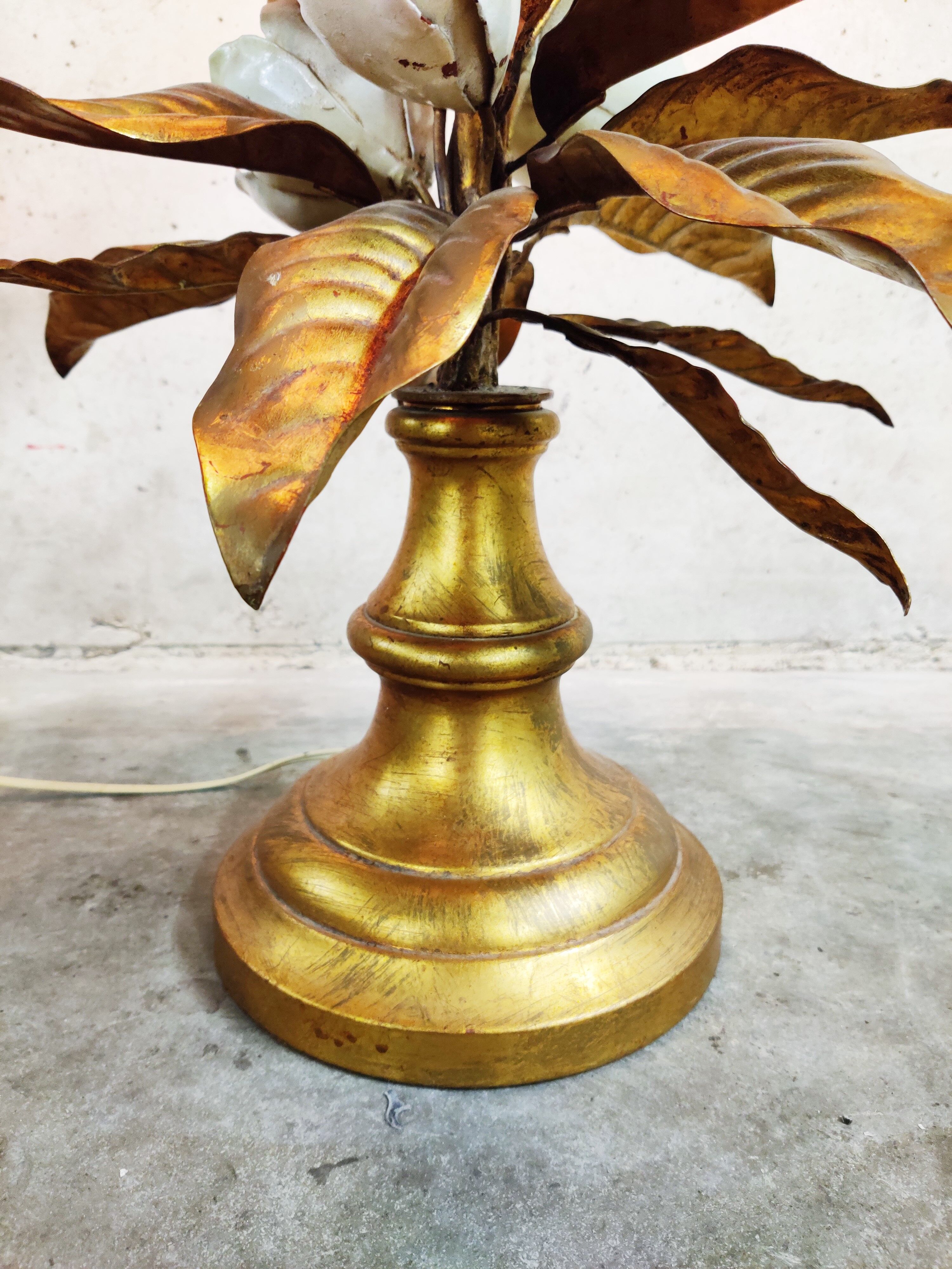 Vintage floral table lamp, 1960s