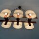 Teak chandelier and vintage design wall lamp 60 years