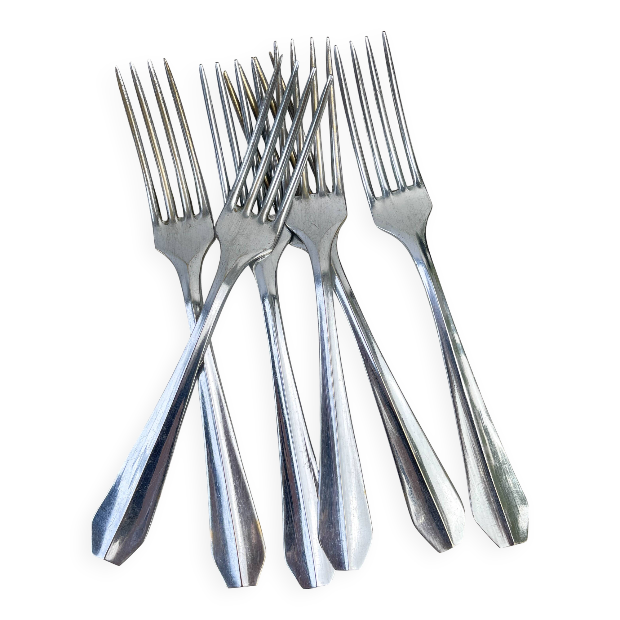 6 vintage stainless steel forks vlm italia