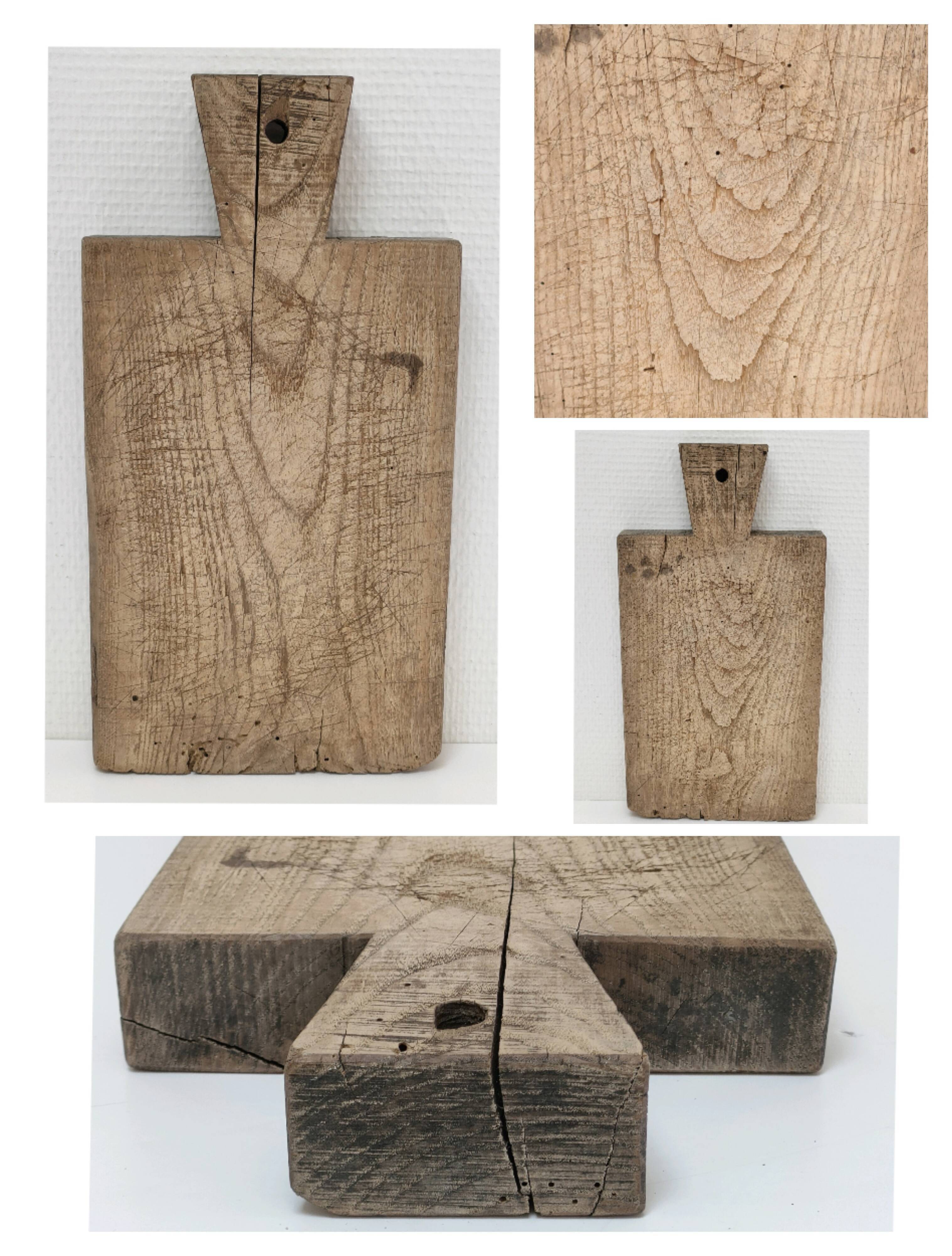 Cutting board solid wood patinated thick early twentieth century