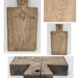 Cutting board solid wood patinated thick early twentieth century