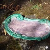 Turquoise and purple tray evoking an oyster - Art Nouveau - late 19th